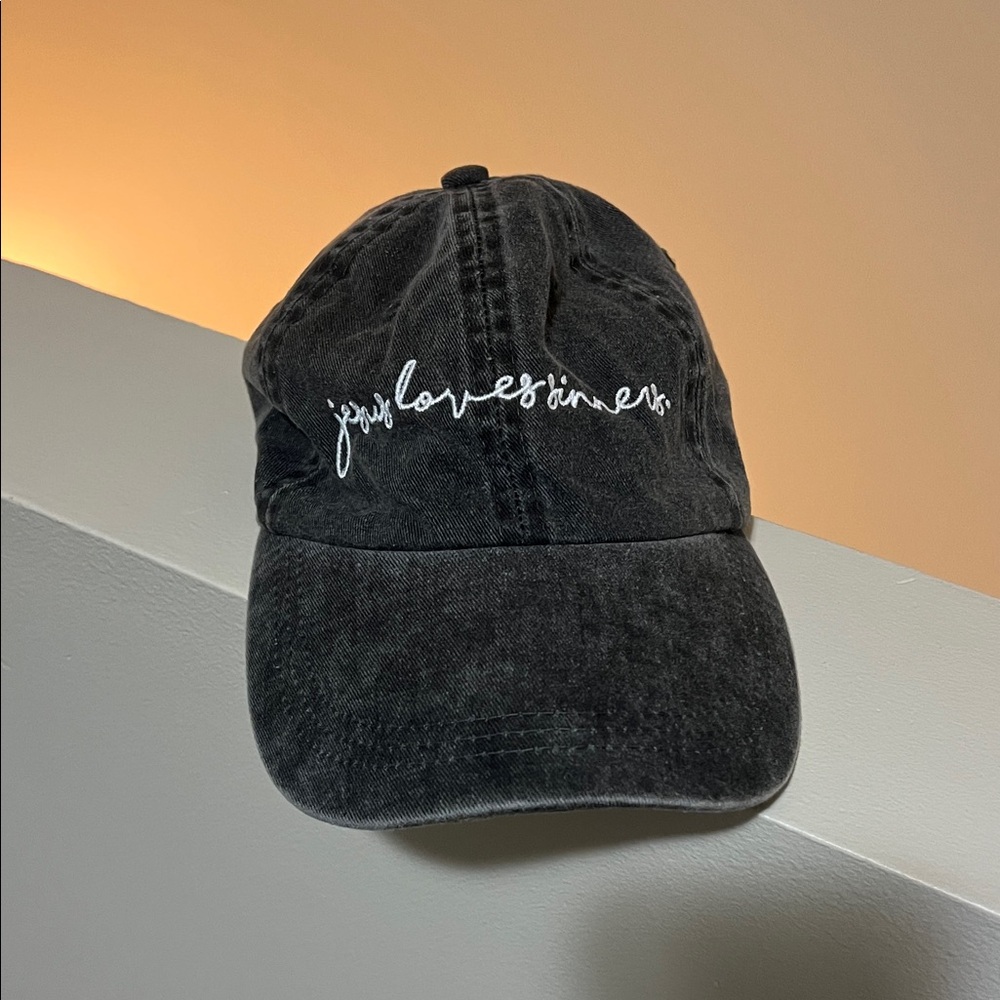 Black Embroidered Cap